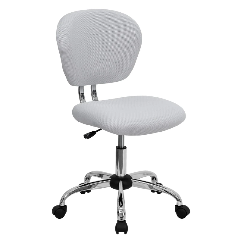 Flash Furniture H-2376-F-WHT-GG Mid-Back White Mesh Task Chair with Chrome Base