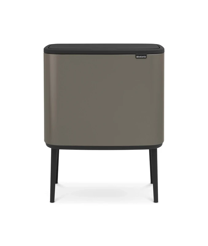 Brabantia Bo Touch Bin - 3 x 11L Inner Buckets (Platinum) Waste/Recycling Kitchen Bin - Soft-touch