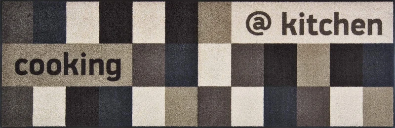 Wash + Dry 030362 Doormat with @Kitchen Motif 60 x 180 cm Various Shades of Brown
