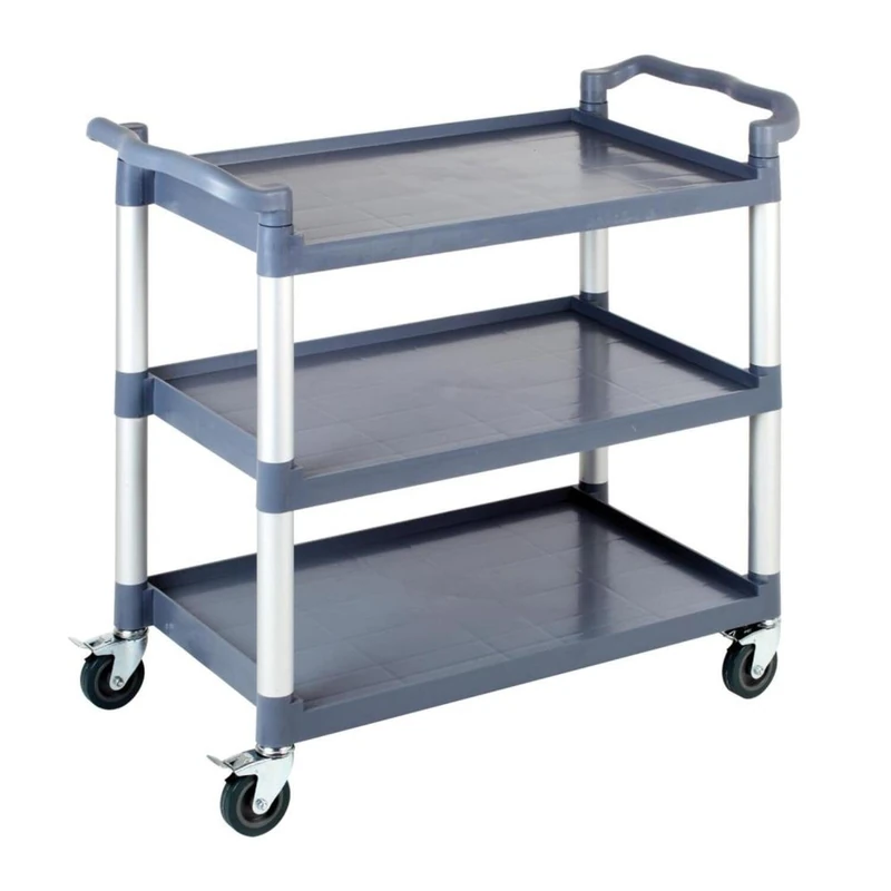 APS Serving Transporter approx. 108 x 50 cm, Height 96 cm Polypropylene, Grey Aluminium Frame, 3 Floors