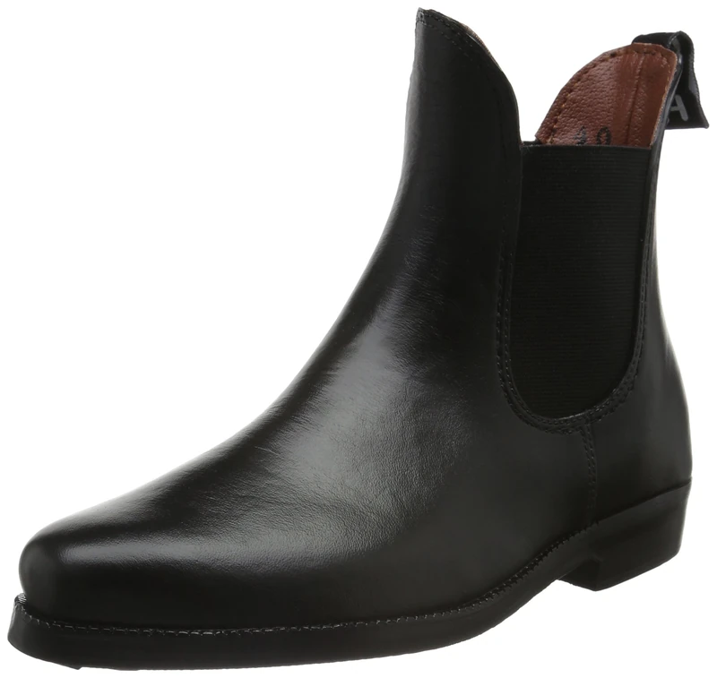HKM Unisex Soft Jodhpur Boots with elasticated vent, Black, 8