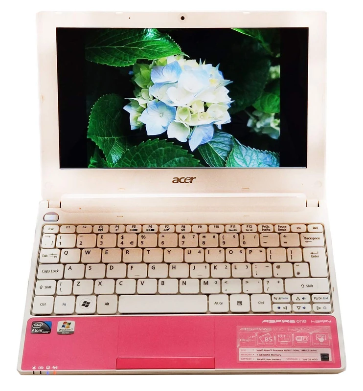 acer Happy 10.1 inch Netbook - Pink (Intel Atom N455 Processor, RAM 1GB, Storage 250GB, 0.3MP Camera, Windows 7 Starter)