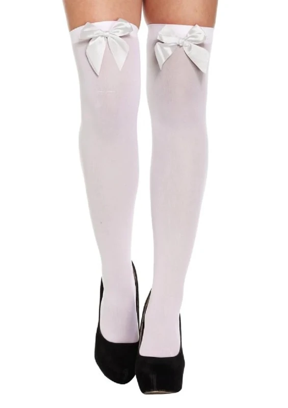 Henbrandt White Hold-Up Stockings with Bow - Model 5031680870060