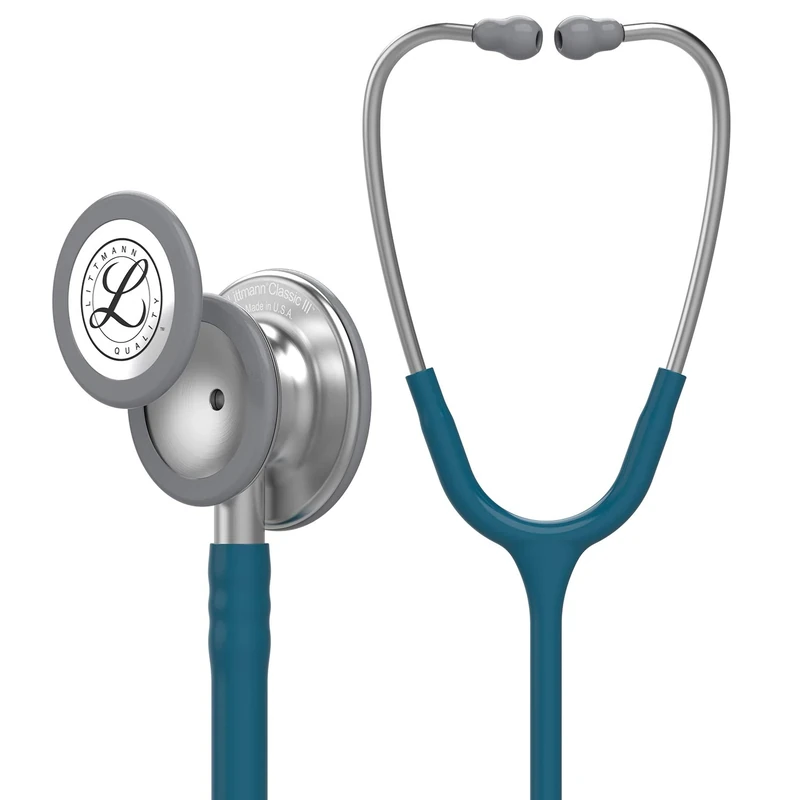 3M Littmann Classic III Monitoring Stethoscope, Caribbean Blue Tube, 27 inch, 5623