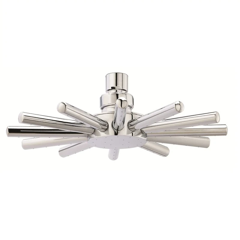 Hudson Reed A3027 ǀ Modern Bathroom Cloudburst Brass Fixed Shower Head, 80mm x 230mm, Chrome