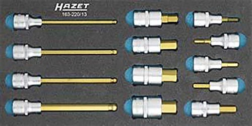 HAZET 163-220/13 Hexagon Profile Screwdriver Socket Set - CVD-Tin Coated