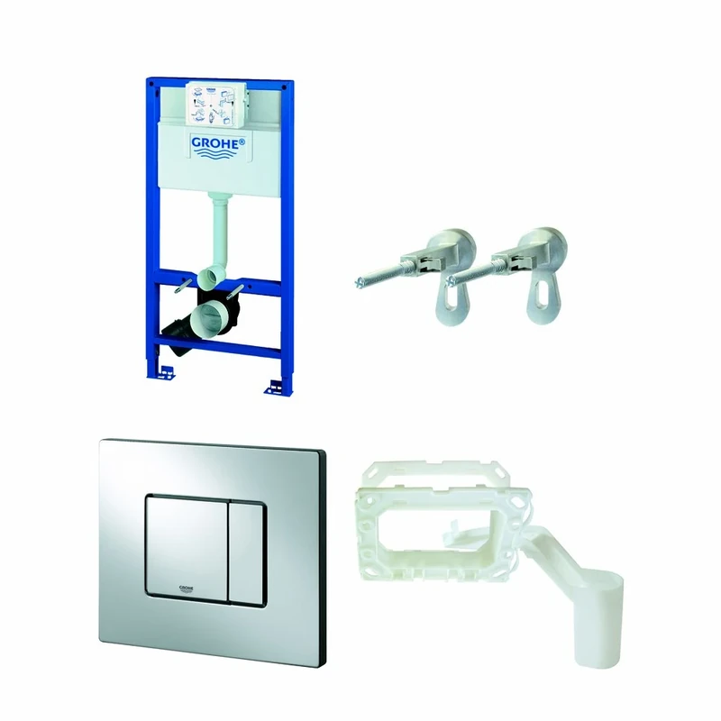 Grohe 1m - 4-inch Rapid SL WC Frame Includes Skate Cosmo Wall Plate and Grohe Fresh