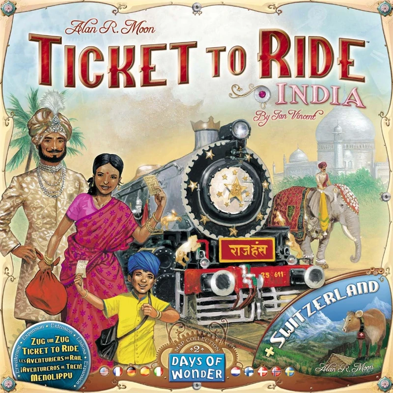 Days of Wonder | Ticket to Ride India Board Game EXPANSION | Ages 8+ | For 2 to 5 players | Average Playtime 30-60 Minutes, Multicoloured - Image 1