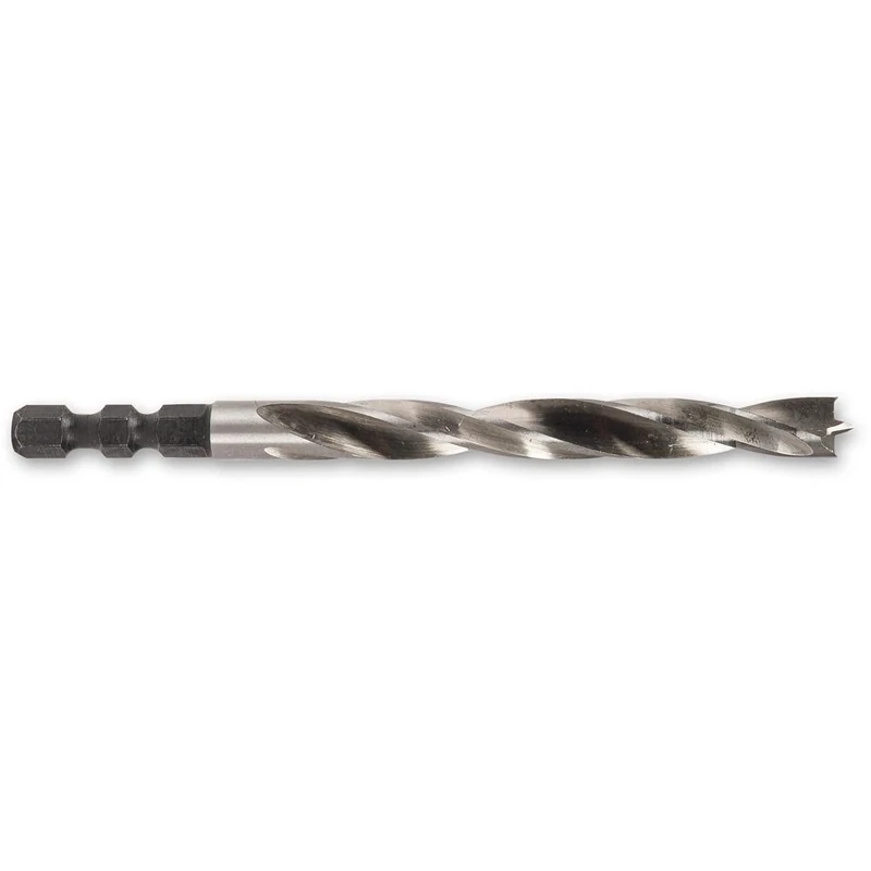 Fisch FSF-296454 Hex Shank High Speed Steel Double Flute Brad Point Drill, 12mm