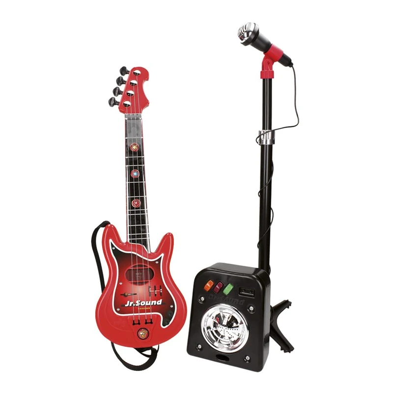 REIG 844 - 4-String Guitar and Amplified Microphone Toy Set