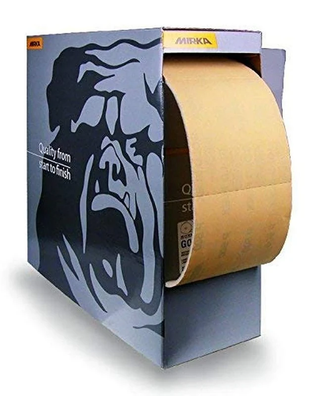 Mirka 2912707032 Goldflex Soft Sanding Sheet - 115 x 125mm Grip - P320 Grit - Grain: Aluminium Oxide - Bonding: Resin Over Resin - Backing: A-latex paper, PE foam - Gold - Pack contains 200 pieces