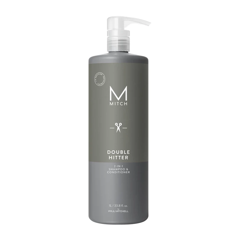 Paul Mitchell Mitch Double Hitter 2-in-1 Shampoo and Conditioner 1000 ml Pack of 1)