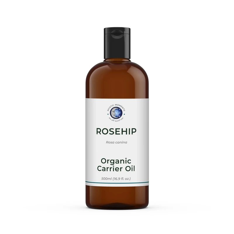 Mystic Moments | Rosehip Organic Carrier Oil 500ml | Cold Pressed Rosa Canina Seed Oil | Natural Skin Hydration & Rejuvenation | Ideal for Hair & Face | Unrefined | Chile Origin | Vegan GMO Free