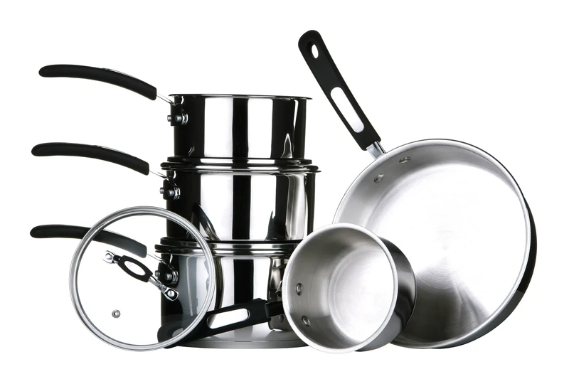 Premier Housewares Series Set of Stainless Steel Cookware Kitchen Set 5 Piece Cooking Pans Kitchen Steel Cookware Set Heat Resistant Cookware Set