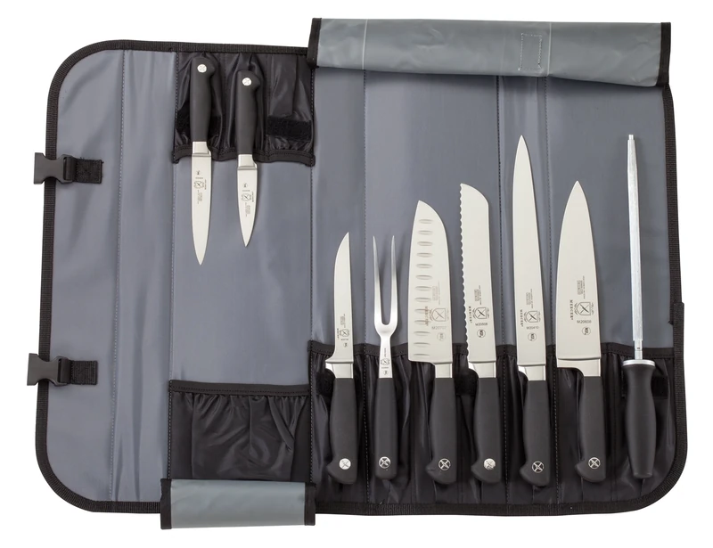 Mercer Culinary Genesis 10-Piece Forged Knife Case Set, Stainless Steel, 40x15x7 cm, Silver