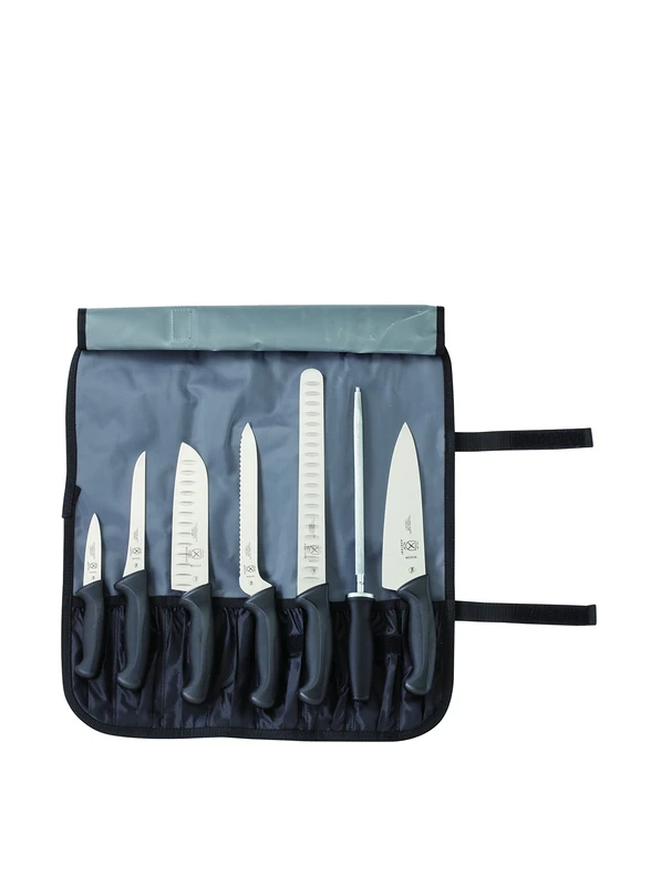 Mercer Culinary Millennia 8-Piece Knife Roll Set, Stainless Steel, 40x15x7 cm, Silver