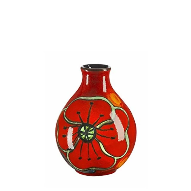 Poole Pottery Poppyfield Bud Vase, 12 cm, Red