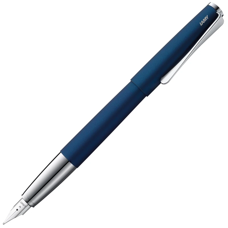 Lamy studio imperialblue - Fountain Pen in elegant metal body - steel nib, partially platinum-plated & in nib size B - incl T 10 blue ink cartridge - Image 1