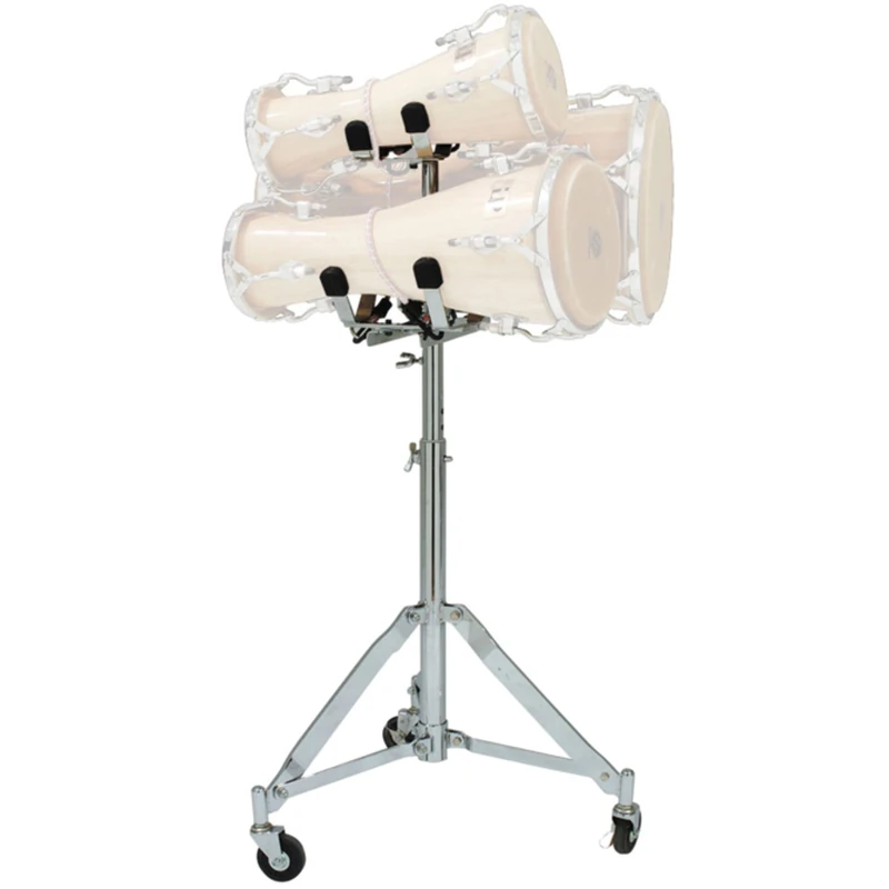 LP Latin Percussion Bata-Ständer einstellbar für Rechts- oder Linkshänder, arretierbare Rollen, für 3 Batadrums verschiedener Größe, LP445