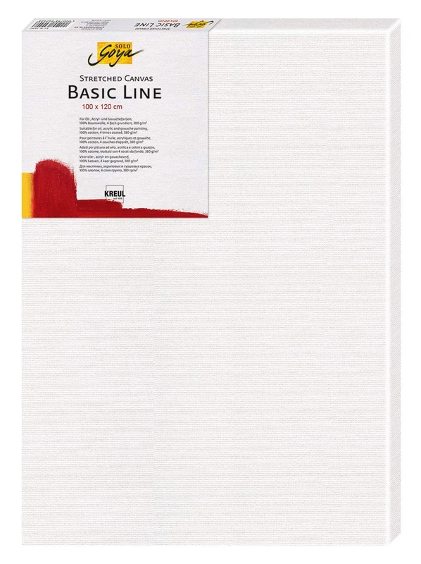 KREUL Solo Goya 610012 Stretched Canvas Basic Line Stretcher Frame Approx. 100 x 120 cm with Cotton Canvas Primed 4 Positions Ideal for Oil, Acrylic and Gouache Paints