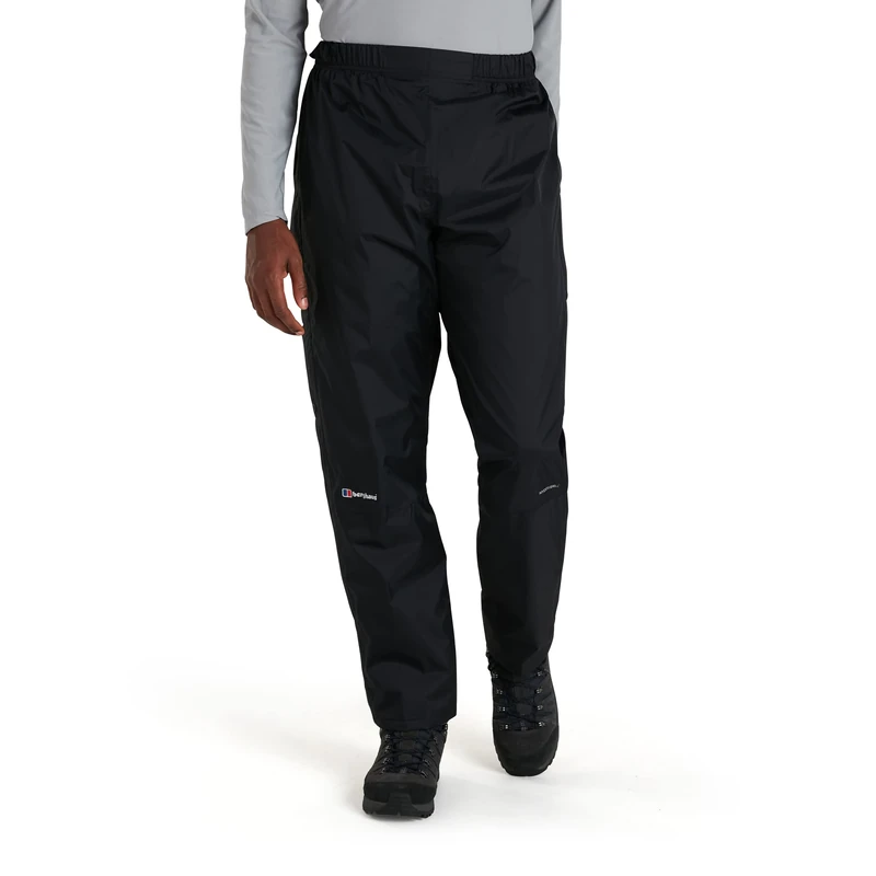 Berghaus Men's Deluge Waterproof Breathable Overtrousers | Durable | Comfortable Overtrousers, Black, XXXL Short (29") - Image 1