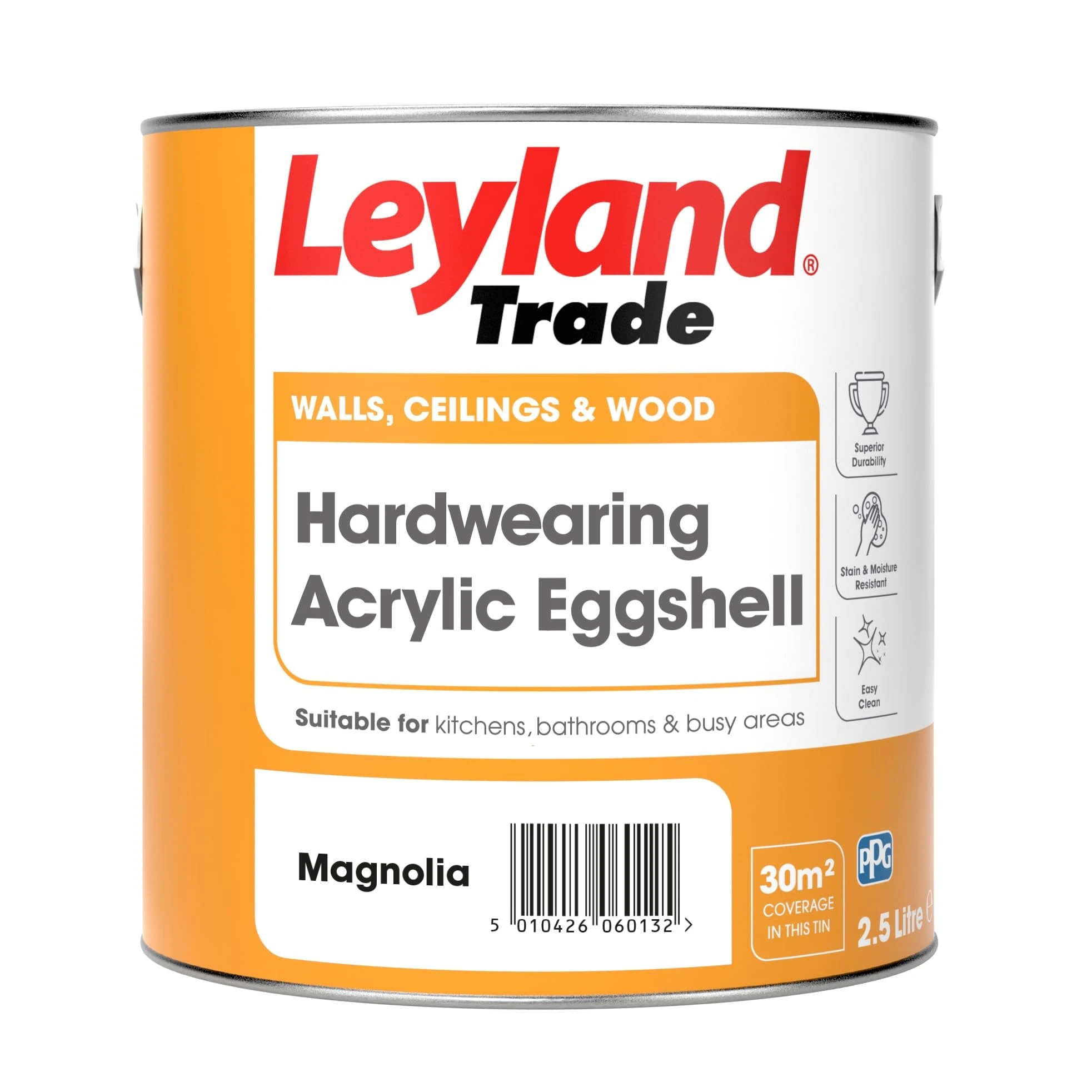 Leyland Trade Acrylic Eggshell Paint - Magnolia 2.5L