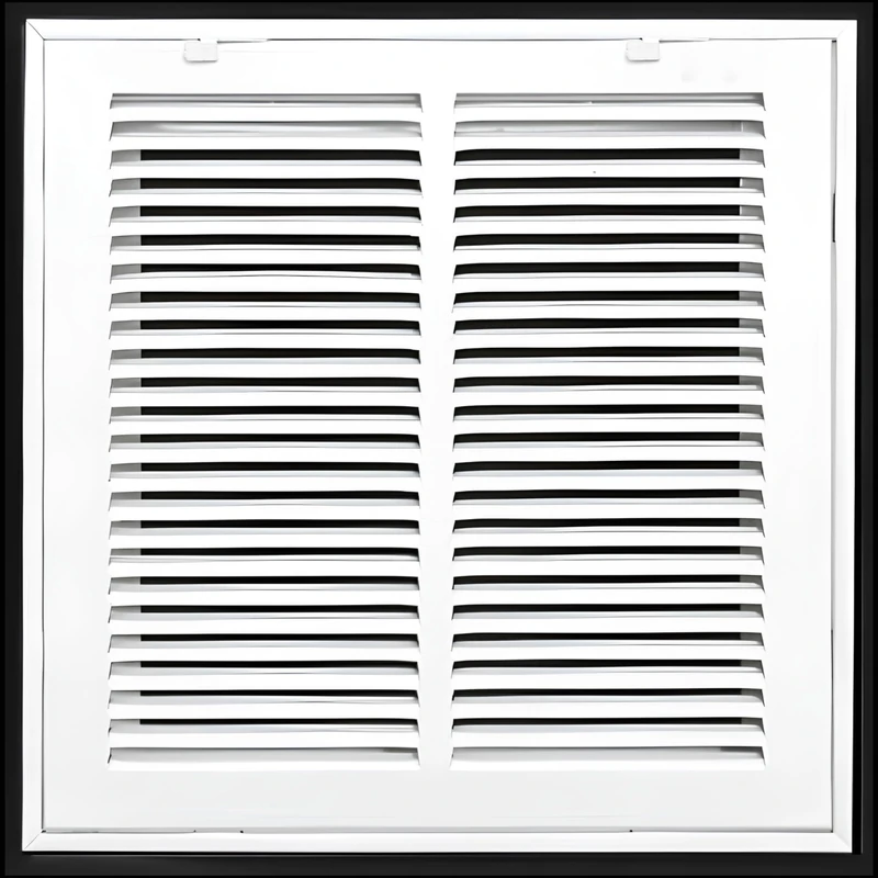HVAC Premium 12 x 12 Duct opening Steel Return Air Filter Grille, for 1-inch Filter, Removable door, Flat stamped HVAC Vent Cover Grille, Outer Dimensions 14.5 x 14.5