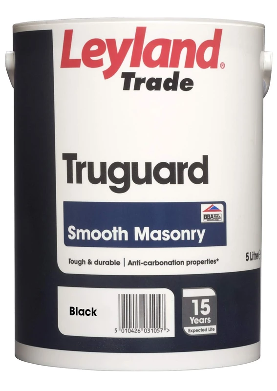Leyland Trade Truguard Smooth Masonry Paint - Black 5L