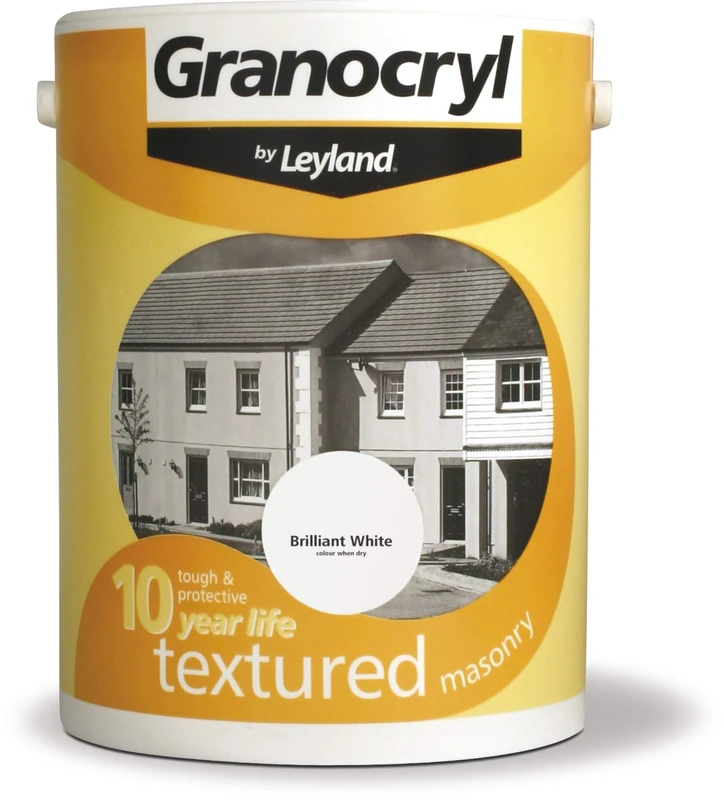 Leyland - Granocryl - Textured Masonry Paint - Brilliant White - 5L