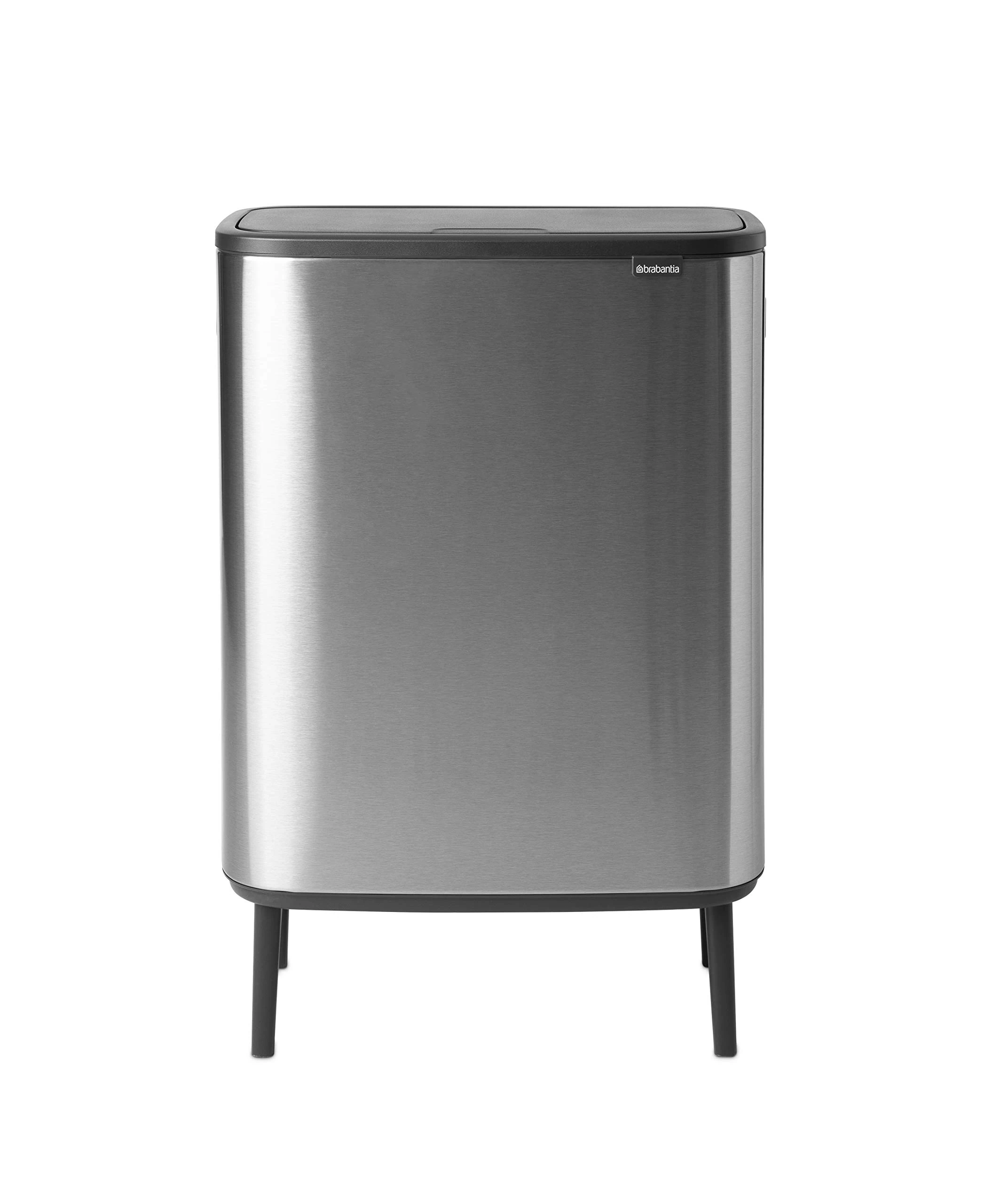 Brabantia Bo Touch Bin Hi - 60L Inner Bucket (Matt Steel Fingerprint Proof) Large Waste Kitchen Bin - Soft-touch