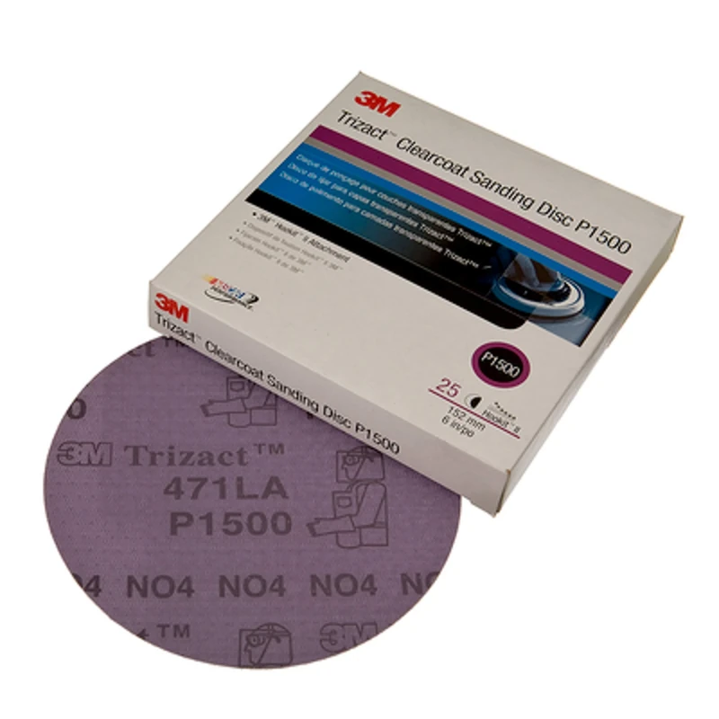 3M Trizact Hookit Clear Coat Sanding Disc, 02095, 5 in, 25 per carton