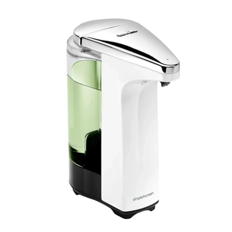 simplehuman ST1018 237ml Automatic Hand Motion Liquid Soap Dispenser, Volume Control, White Plastic