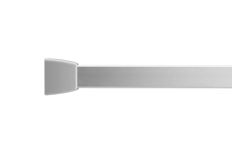 Croydex Modular Shower Rail Kit Includes L U-Shaped/Straight Ceiling Support/Hooks and Gliders, Aluminium, Silver
