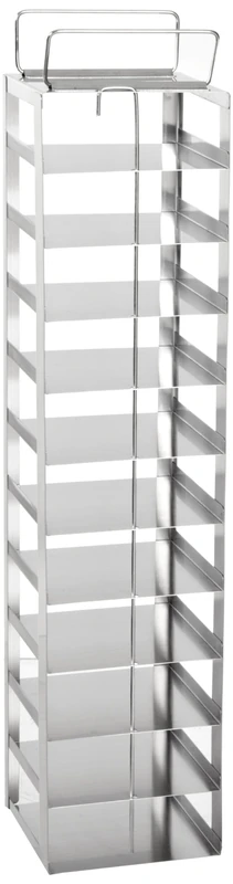 Heathrow Scientific HD2862AC Stainless Steel Vertical Freezer Rack with 11 Compartments for 53mm Tall Boxes