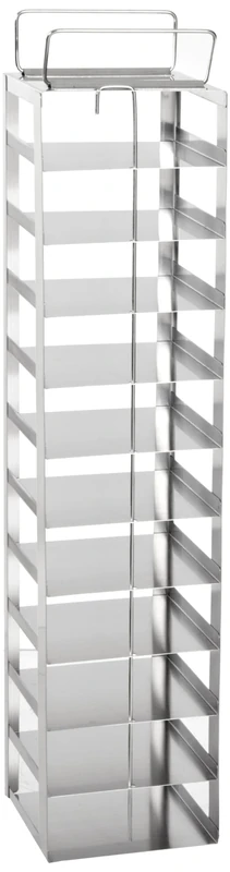 Heathrow Scientific HD2862AE Stainless Steel Vertical Freezer Rack with 13 Compartments for 53mm Tall Boxes