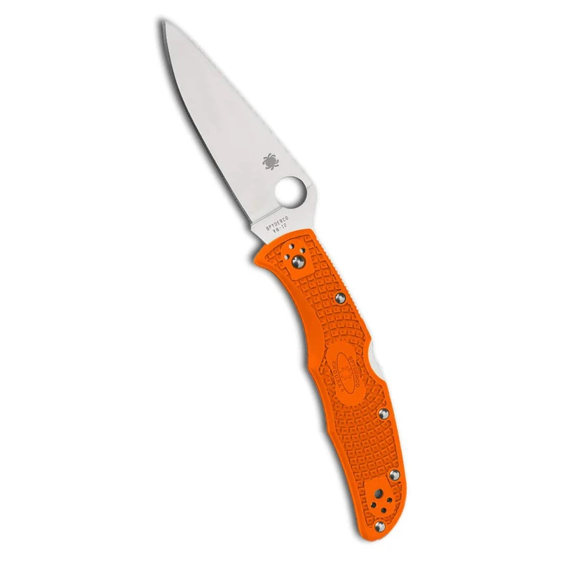 Spyderco Endura 4 Lightweight Plain Edge Folding Knife - Orange