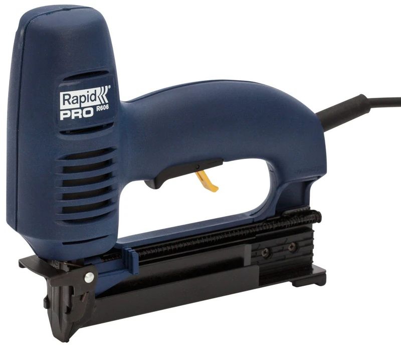 Rapid Electric Staple Gun PRO R606 for No. 606 Staples and No. 8 Brads, Stapler and Brad Nailer with Adjustable Impact Setting and Removable Front Plate, With Case incl. Staples and Brads (10643015)