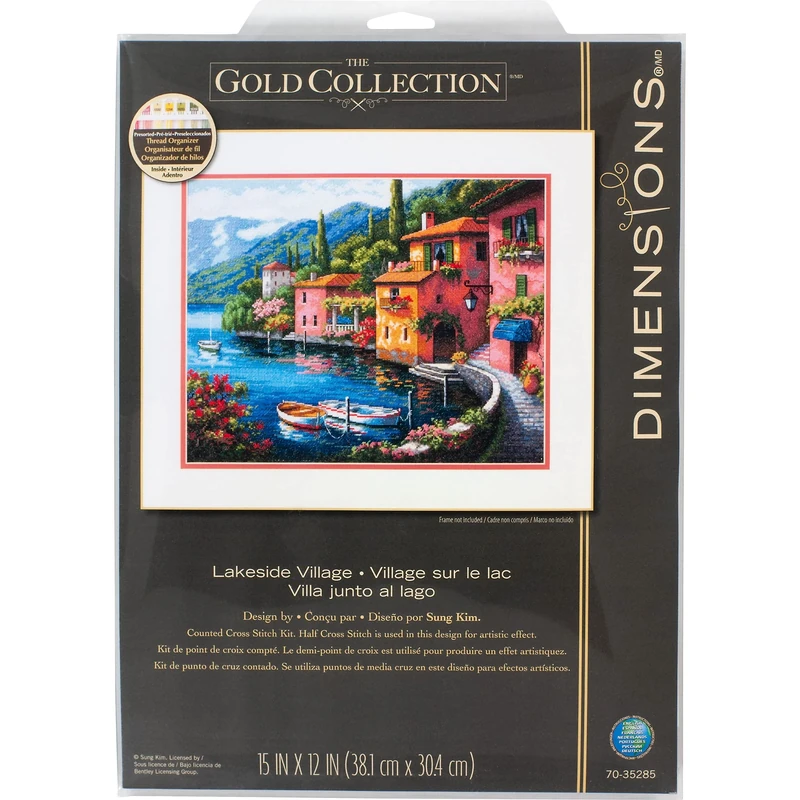 DIMENSIONS 70-35285 Lakeside Village, Fabric, Gold