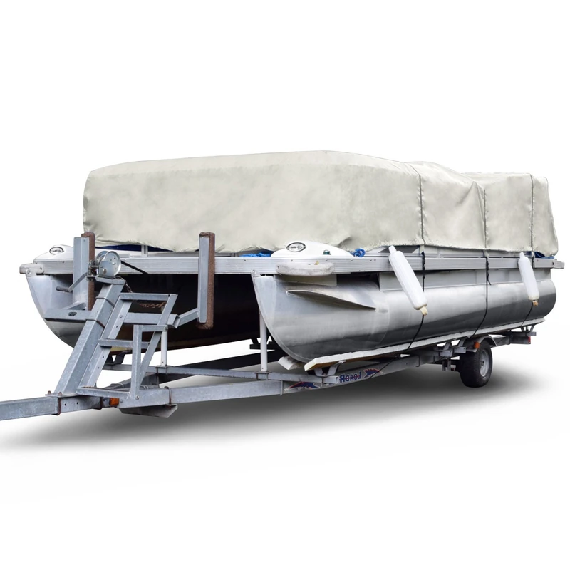 Budge 300 Denier Pontoon Covers Fits Pontoon Boats 20' to 24' Long, Gray