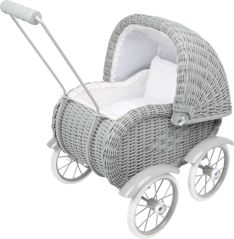 small foot 8771 doll's pram wickerwork, workmanship with braided basket, from 3 years - Image 1