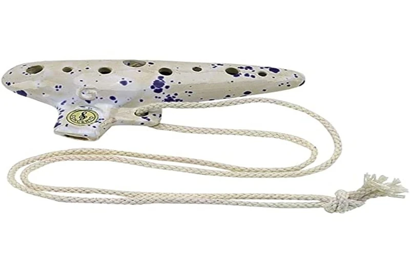 GEWA Ocarina Konzert C-Stimmung 18,5 cm mit Tasche und Grifftabelle weiß-blau