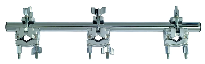 Gibraltar Accessory Rack Grabber clamp Stand Mount Bar, straight rod with 3 multi clamps, mounts 2 cymbal arms or percussion holders to a stand, SC-SPAN