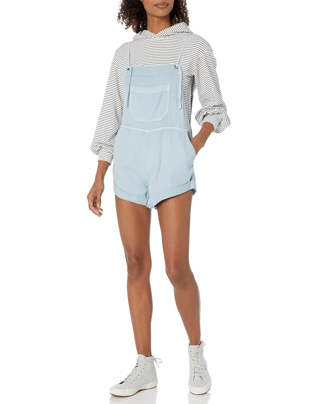 BILLABONG Women's Wild Pursuit Short Overall, Chambray, S - Image 1