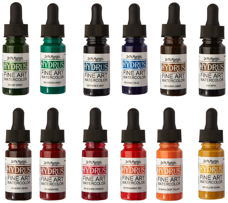 Dr. Ph. Martin's Hydrus Fine Art Watercolor, 0.5 oz, Set of 12 (Set 2) - Image 1