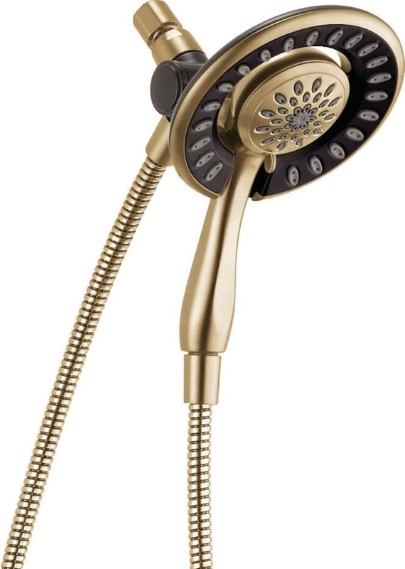 Delta 4-Spray Touch Clean In2ition 2-in-1 Hand Held Shower Head with Hose, Champagne Bronze (58065-CZ)