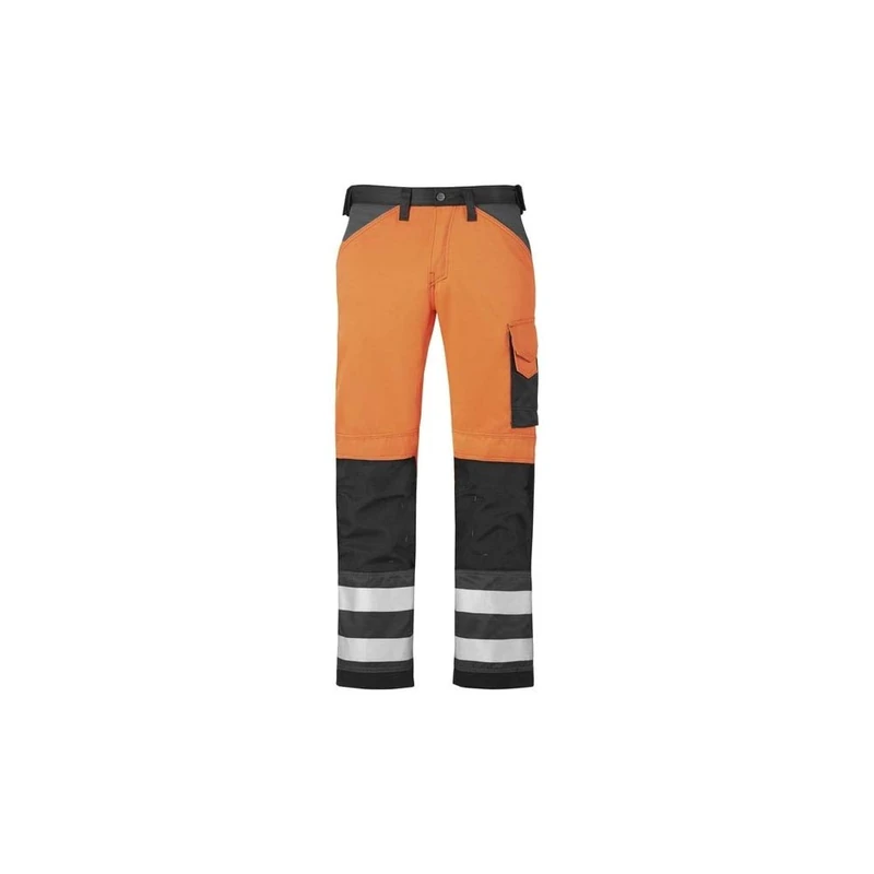 Snickers 33335574046 Size 46 Class 2 High-Vis Trousers - Orange/Muted Black