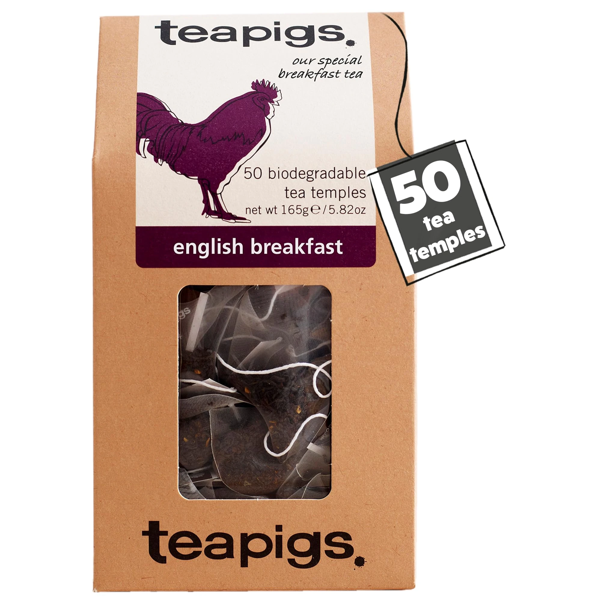 teapigs Everyday Brew Tea - Black Tea Bags for Breakfast or Anytime - Rich and Malty Blend - 50 Temples