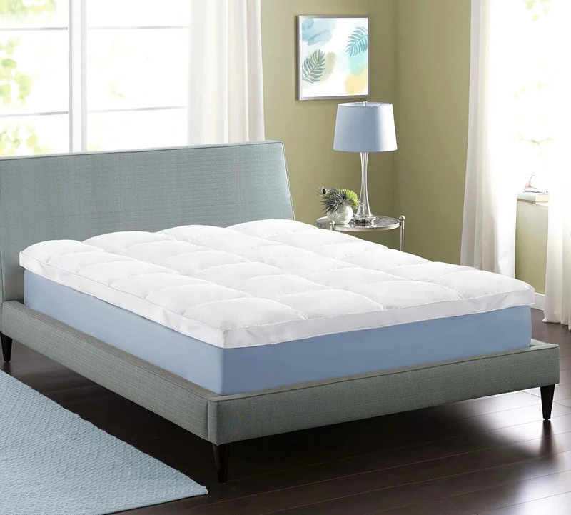 Superior Twin Mattress Topper, Hypoallergenic White Down Alternative Featherbed Mattress Pad - Plush, Overfilled, and 2" Thick