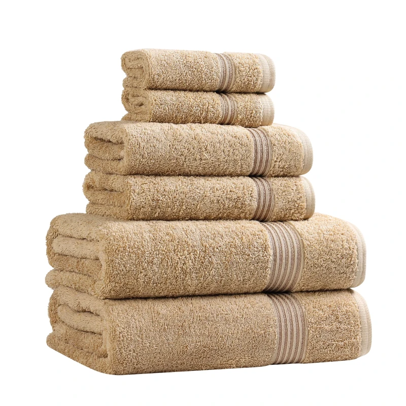 Superior, Cotton, Toast, 6 Piece Towel Set