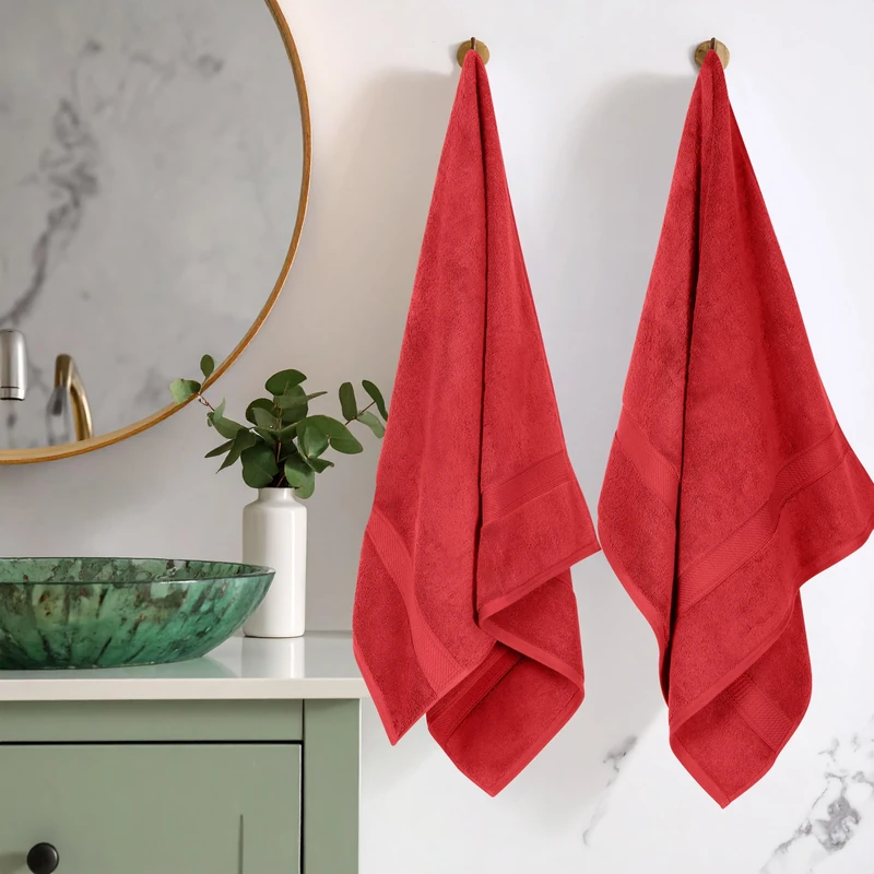 Home City, 100% Cotton, Towel Set, Red - Towel